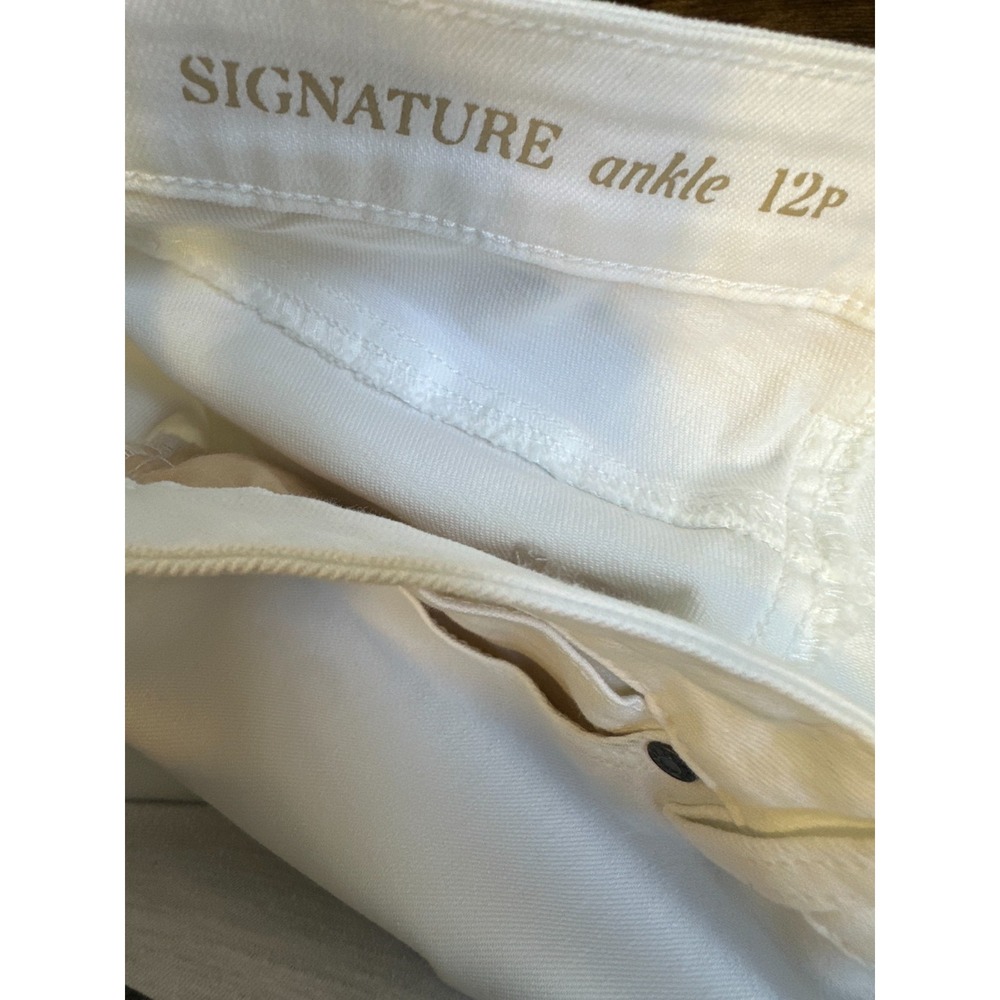 Talbots Signature Ankle Jeans 12P White Cotton Stretch Denim Pants 12 Petite - Picture 5 of 10